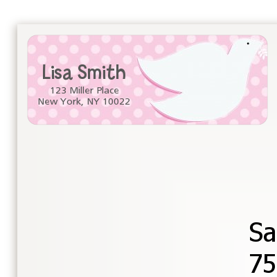 Dove Pink - Baptism / Christening Return Address Labels