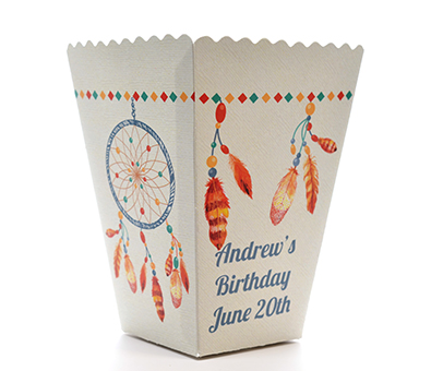 Dream Catcher - Personalized Birthday Party Popcorn Boxes