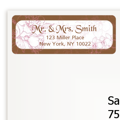 Elegant Flowers - Bridal Shower Return Address Labels