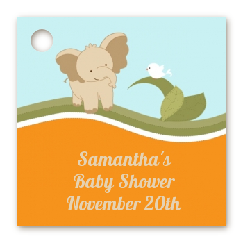 Elephant Baby Neutral - Personalized Baby Shower Card Stock Favor Tags