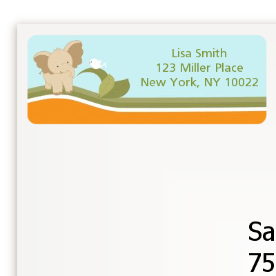 Elephant Baby Neutral - Baby Shower Return Address Labels