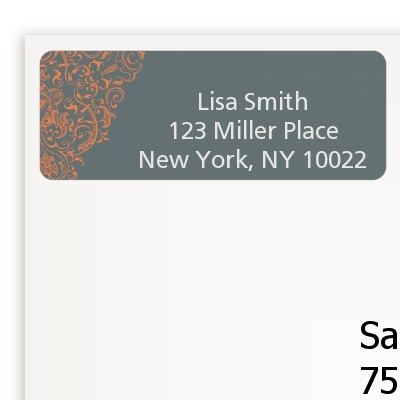 Grey & Orange - Bridal Shower Return Address Labels