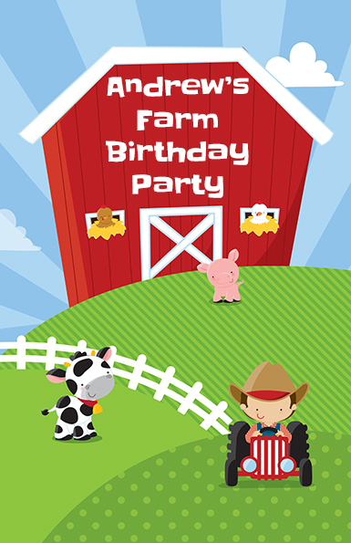 Farm Boy - Personalized Birthday Party Wall Art