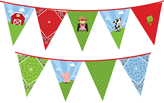 Farm Boy - Birthday Party Themed Pennant Set