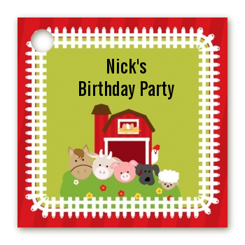 Farm Animals - Personalized Birthday Party Card Stock Favor Tags