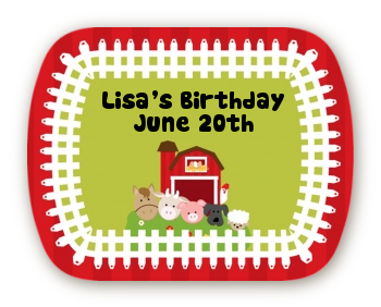 Farm Animals - Personalized Birthday Party Rounded Corner Stickers