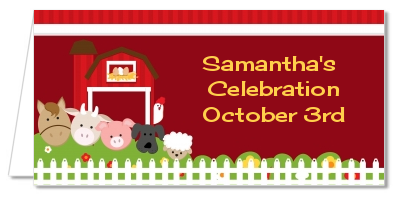 Farm Animals - Personalized Baby Shower Place Cards