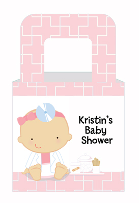  Little Girl Doctor On The Way - Personalized Baby Shower Favor Boxes Caucasian