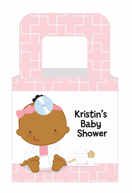  Little Girl Doctor On The Way - Personalized Baby Shower Favor Boxes Caucasian