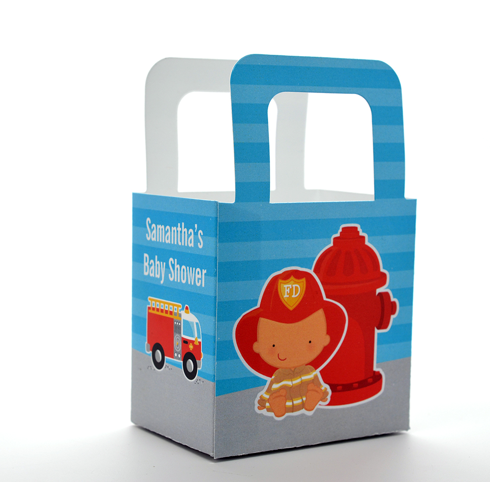  Future Firefighter - Personalized Baby Shower Favor Boxes African American