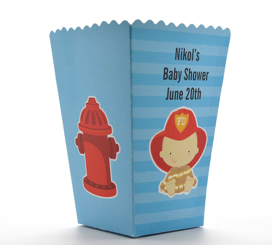  Future Firefighter - Personalized Baby Shower Popcorn Boxes Caucasian