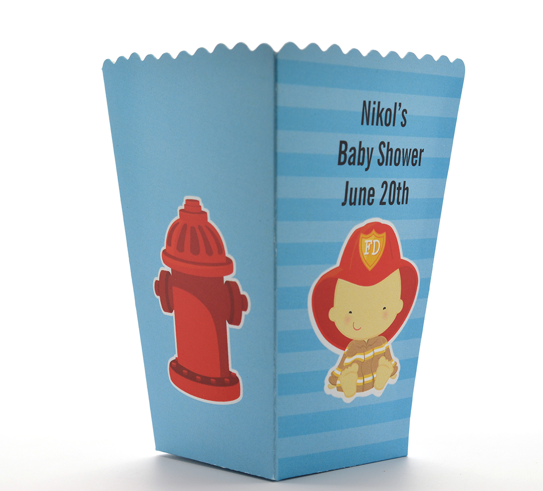  Future Firefighter - Personalized Baby Shower Popcorn Boxes Caucasian