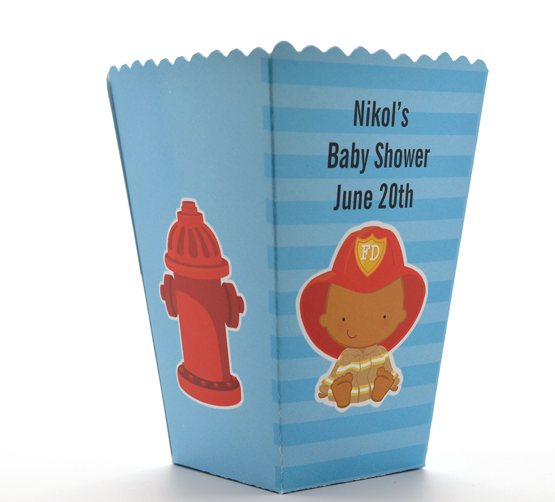  Future Firefighter - Personalized Baby Shower Popcorn Boxes Caucasian