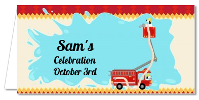 Fire Truck - Personalized Baby Shower Place Cards