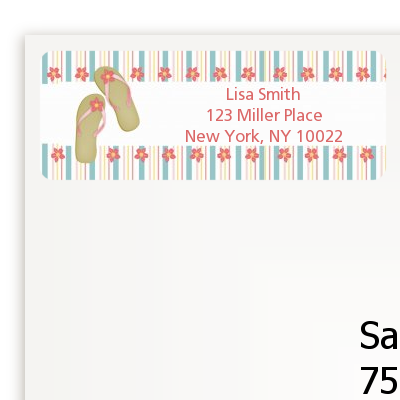 Flip Flops - Birthday Party Return Address Labels
