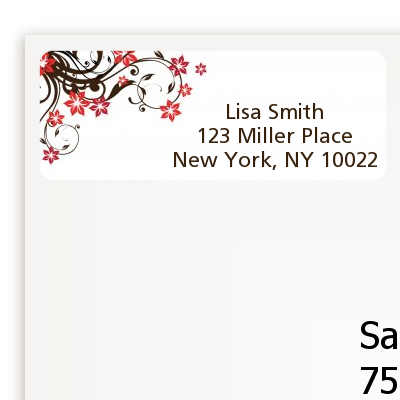 Floral Blossom - Bridal Shower Return Address Labels