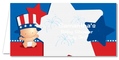 Fourth Of July Stars & Stripes - Personalized Baby Shower Place Cards