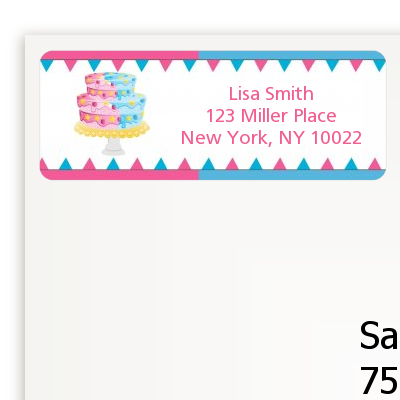 Gender Reveal Cake - Baby Shower Return Address Labels