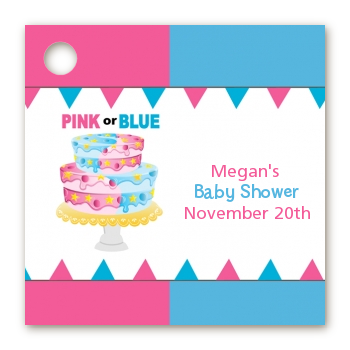 Gender Reveal Cake - Personalized Baby Shower Card Stock Favor Tags