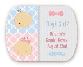 Gender Reveal - Personalized Baby Shower Rounded Corner Stickers