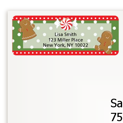 Gingerbread Party - Christmas Return Address Labels