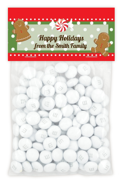 Gingerbread Party - Custom Christmas Treat Bag Topper
