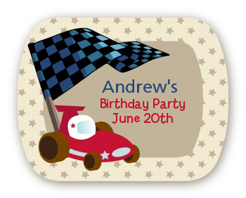 Go Kart - Personalized Birthday Party Rounded Corner Stickers