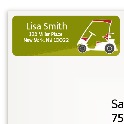 Golf Cart - Birthday Party Return Address Labels