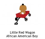 Little Red Wagon African American Boy