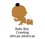 Baby Boy Crawling African American