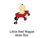 Little Red Wagon Asian Boy