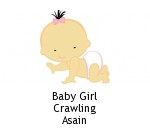 Baby Girl Crawling Asain