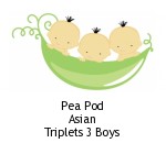 Pea Pod Asian Triplets 3 Boys