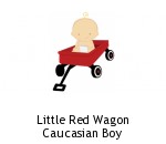 Little Red Wagon Caucasian Boy