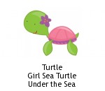 Turtle Girl Sea Turtle Under the Sea