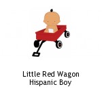 Little Red Wagon Hispanic Boy