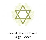 Jewish Star of David Sage Green