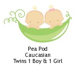 Pea Pod Caucasian Twins 1 Boy & 1 Girl