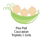 Pea Pod Caucasian Triplets 3 Girls