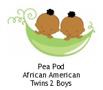 Pea Pod African American Twins 2 Boys
