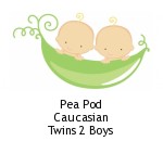 Pea Pod Caucasian Twins 2 Boys