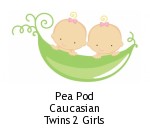 Pea Pod Caucasian Twins 2 Girls