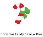 Christmas Candy Cane with Bow