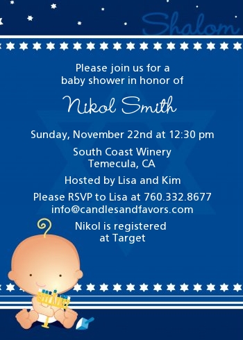 Hanukkah Baby - Baby Shower Invitations