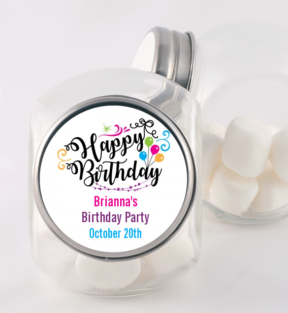 Happy Birthday Birthday Party Candy Jars Candles & Favors