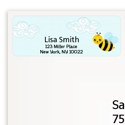 Happy Bee Day - Birthday Party Return Address Labels