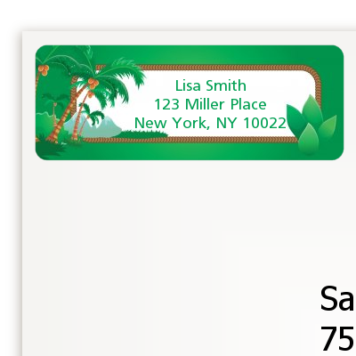 Hawaiian Luau - Bridal Shower Return Address Labels