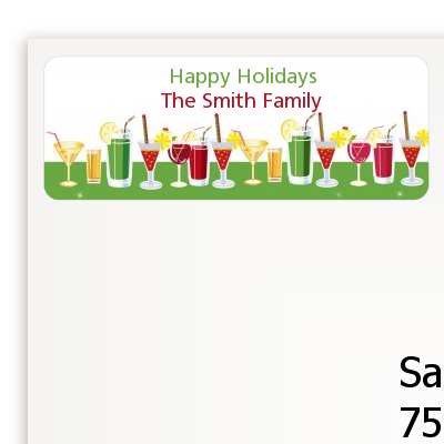 Holiday Cocktails - Christmas Return Address Labels