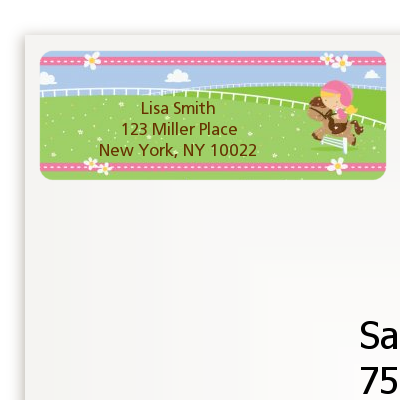 Horseback Riding - Birthday Party Return Address Labels