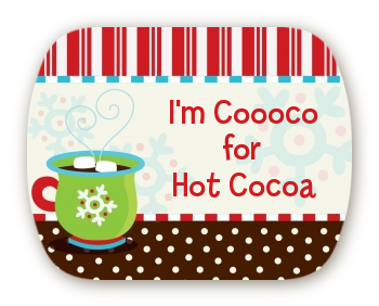 Hot Cocoa Party - Personalized Christmas Rounded Corner Stickers